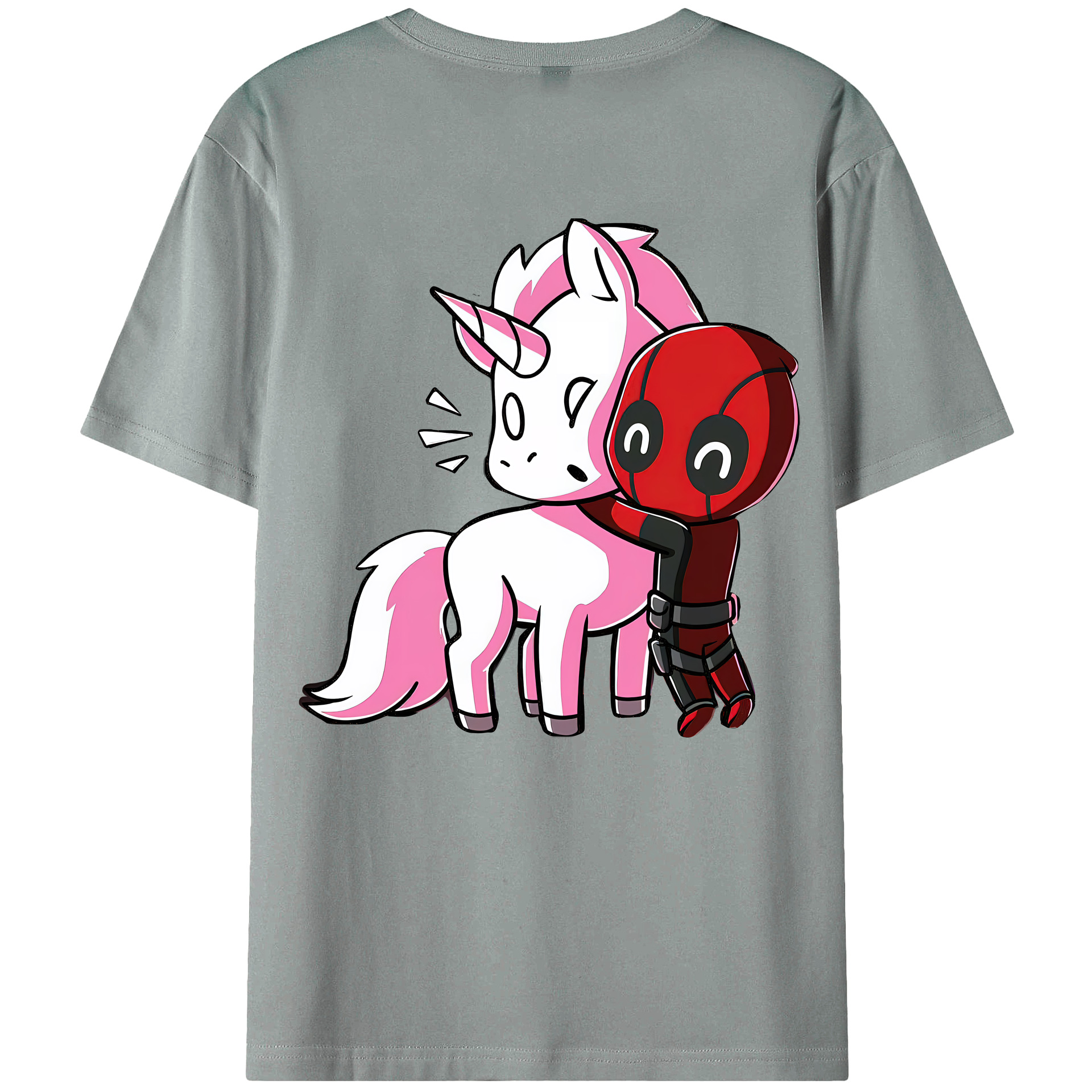 （画像用） Deadpool デッドプール 綿100％ メンズ半袖Tシャツ（バックプリント） 通気性